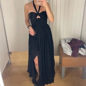 AMUR Lilyana Neck Tie Dress in Black